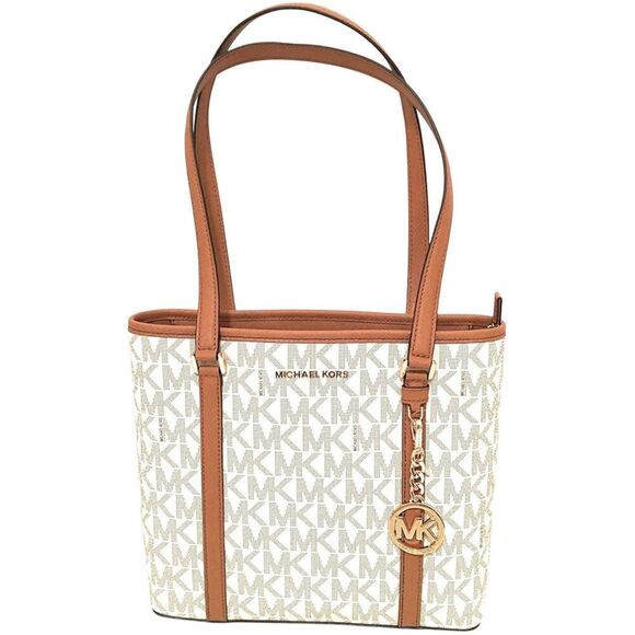 Michael Kors Sady Small Top Zip Tote Purse Bag Vanilla - Picture 1 of 13